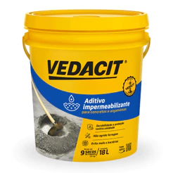 Aditivo Impermeabilizante Vedacit 18L Obras Concreto Argamassa Fácil Prático Resistente Piso Parede Proteção Infiltração