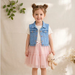 Colete Jeans Infantil para meninas country