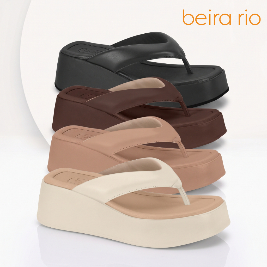 Sandália Tamanco Feminino Beira Rio Calce Fácil Plataforma Anabela Flaform Confortável Original