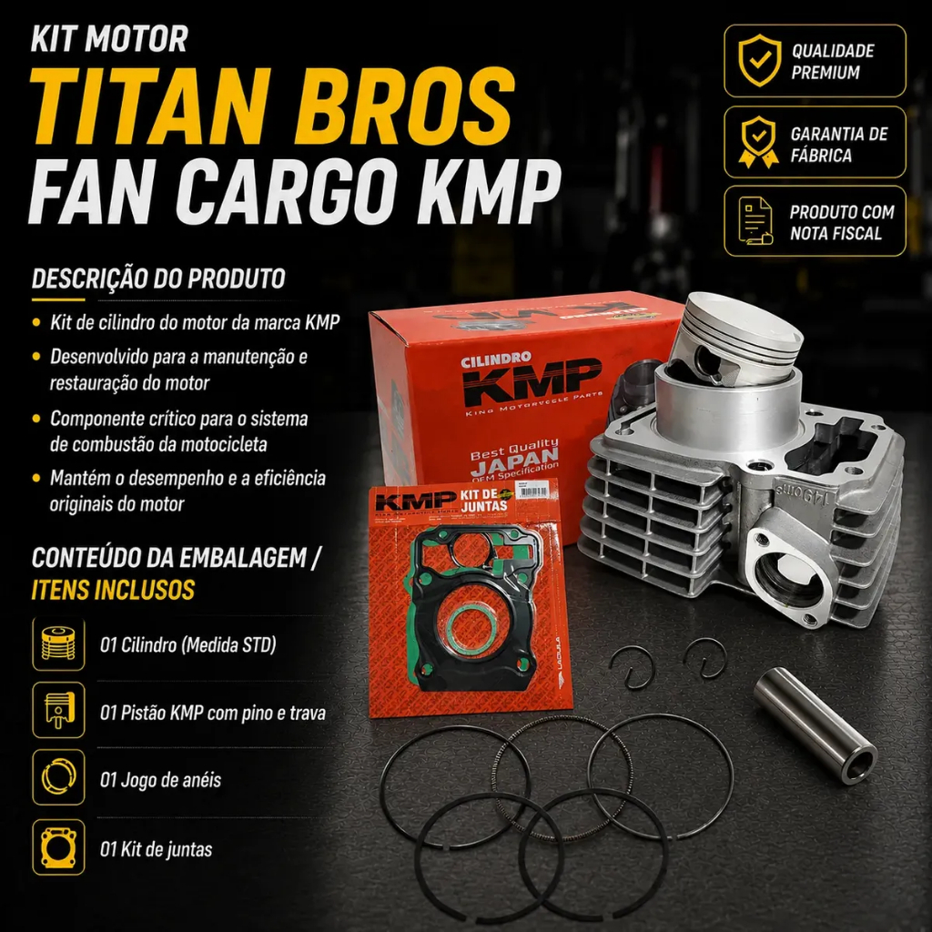 Kit Motor Std Titan 150 Ks 2004 2005 2006 2007 2008 Kmp Original · foto 2