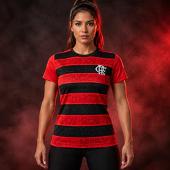 Camiseta Flamengo Feminina Torcedor Licenciada Oficial Original 2025 Respirável Manto Camisa