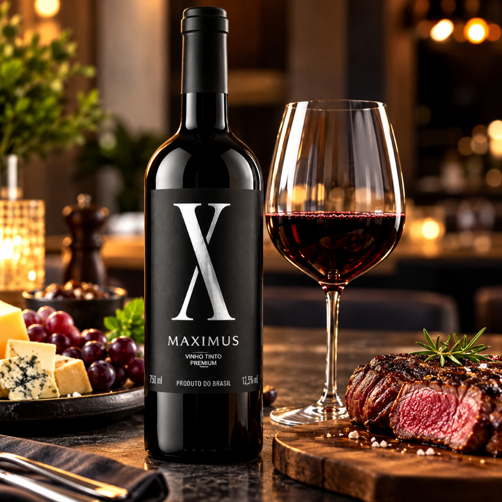 Vinho Tinto Seco Maximus Premium Garrafa Elegante 750 ml — imagem 2 de 2