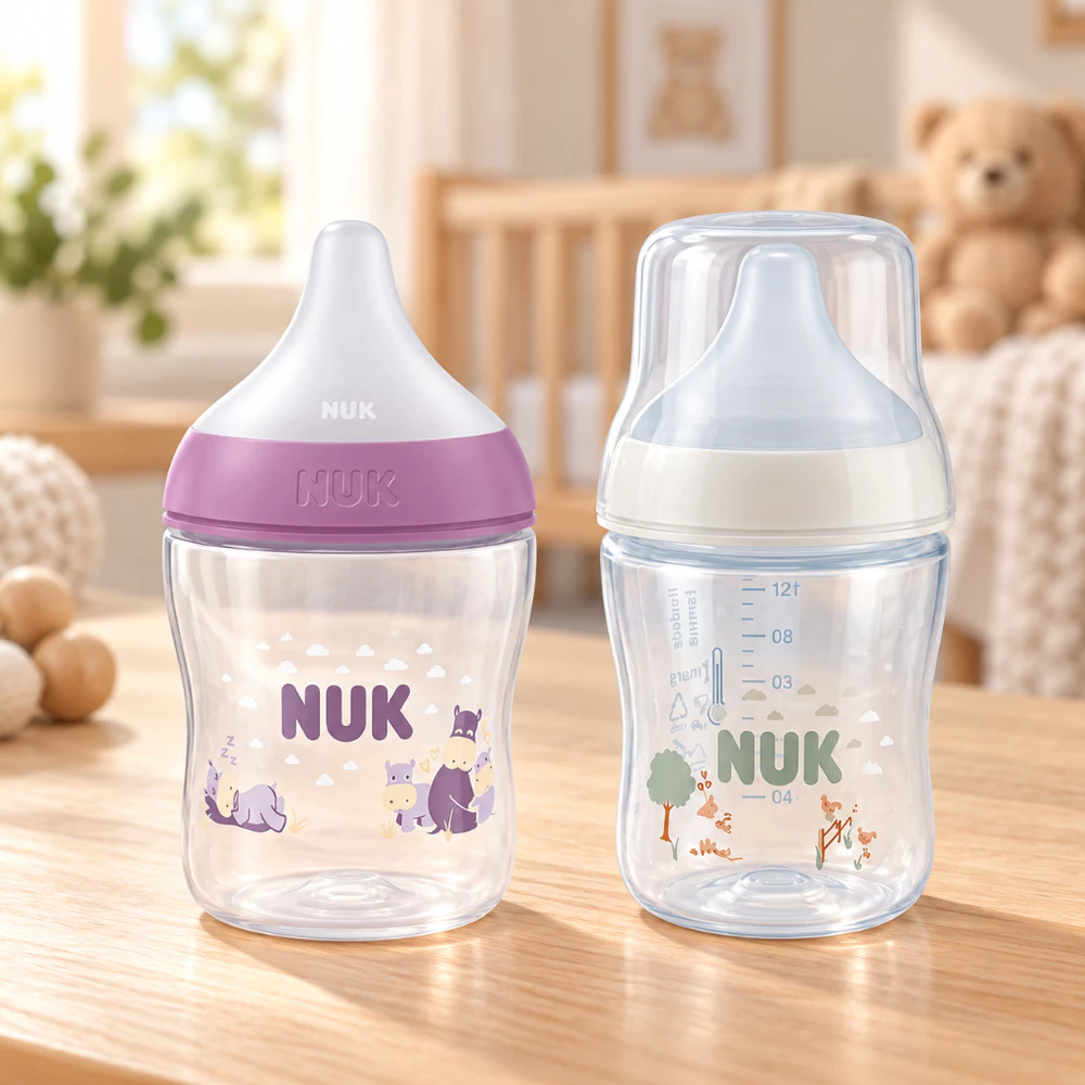 Mamadeira Anticólica NUK Perfect Match 150ml Fluxo Lento Infantil Controle Temperatura 0m+