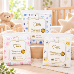 KIT 5 FRALDAS MAMI PREMIUM C/ BAINHA OU KIT 5 FRALDAS LUXO COM BAINHA 70 x 70 CM PAPI