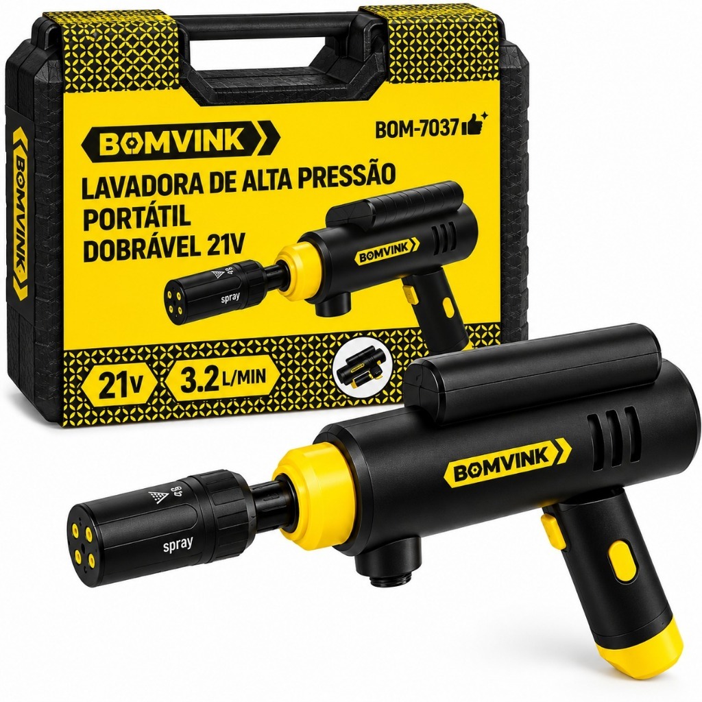 Lavadora Alta Pressão Portátil 21v Bomvink Bom - 7037