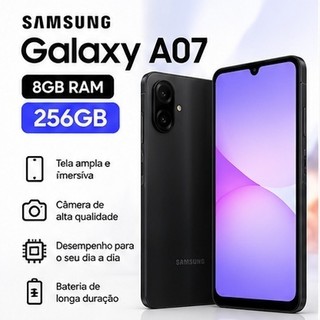 Smartphone Samsung Galaxy A07 4G 256GB 8GB Preto 6,7" Smartphone Samsung Galaxy A07 4G 256GB 8GB Preto 6,7" Smartphone