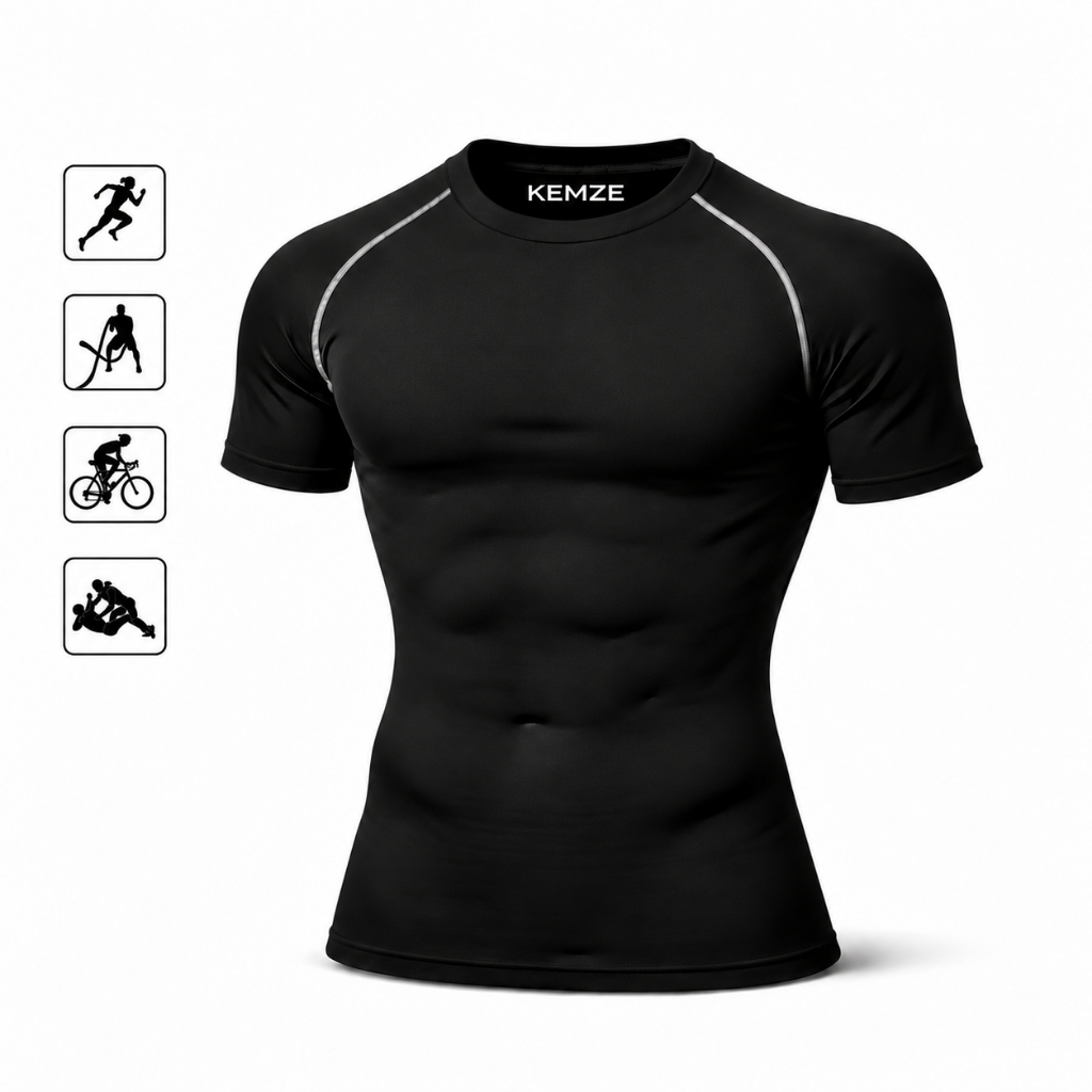 Camiseta de Compressão LISA Masculina Camisa de Compressão Premium Academia Treino Luta KEMZE