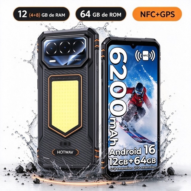 HOTWAV T8 Celular resistencia + iP68 à prova d'água 12 (4+8) GB de RAM, 64 GB de ROM dual chip / NFC / GPS