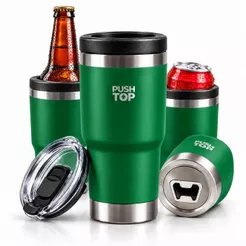 Copo Térmico Aço 420ml 5 Em 1 Porta Lata Long Neck Com Abridor