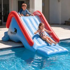 Escorregador Inflavel Tobogã c/ Escorregador para Piscina Grande Toboga Gigante para Agua 3 Degraus