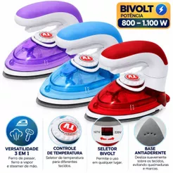 Mini Ferro Para Patchwork Viagem Steamer Vertical Vapor para Patchwork Viagem Bivolt 800W