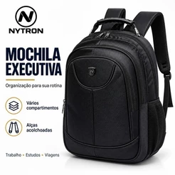 Mochila Nytron Faculdade Trabalho masculino Reforçada Executiva Para Notebook 15.6