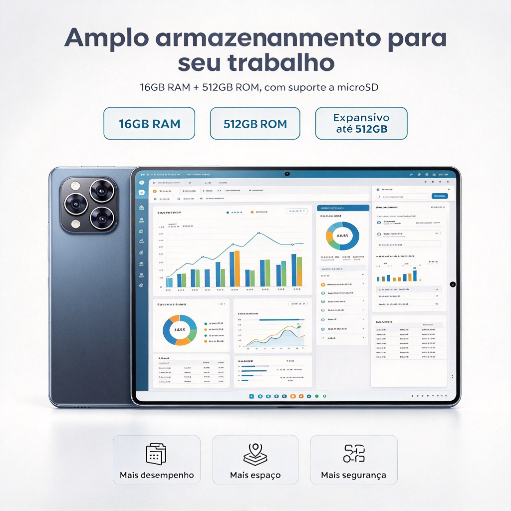 【Teclado e mouse gratuitos】Tablet Galaxy Pro12 Max de 11,6 polegadas, 16GB + 512 GB, 8800 mAh, tela HD Dual SIM — imagem 2 de 2