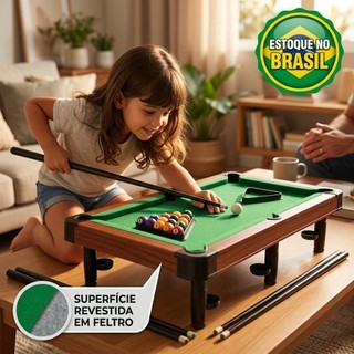 Mesa De Sinuca Bilhar Snooker Infantil Com 2 Tacos E Bolas Jogo De Mesa Família Presente Criança