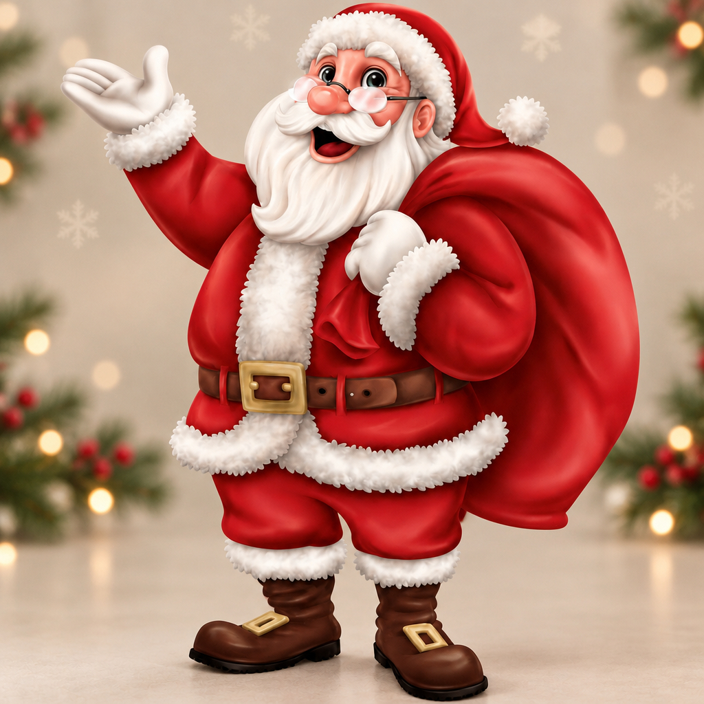 Papai Noel Decorativo de Papel Cartão - 45x70cm - 1 unidade - Regina - Rizzo