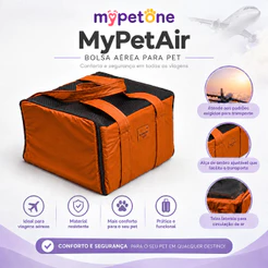Bolsa de Transporte Pet Flexível Marrom Para Viagem Aérea Cachorro E Gato Todas As Linhas - MyPetAir