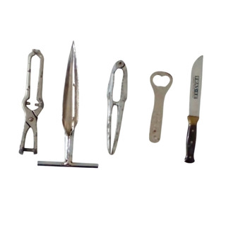 Lote 5 Utensílios Antigos de Cozinha | Abridor Kaiser | Faca Fras-le | Quebra-Nozes