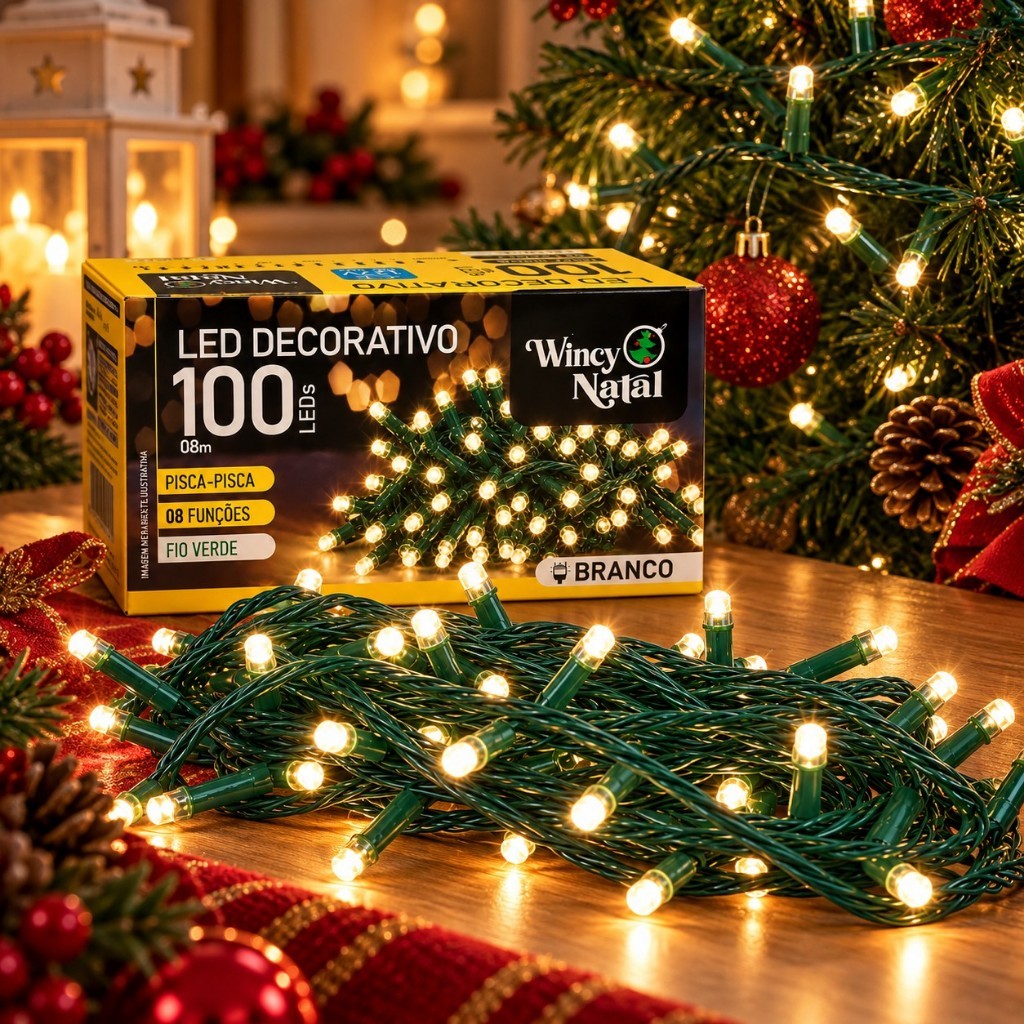 Pisca-pisca 100 Leds Cordão De 9 Metros Decoração 127 Volts