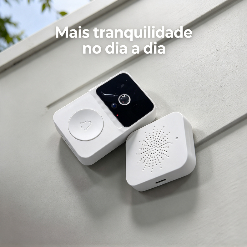 Campainha Inteligente Smart Home Com Câmera De Video HD Wi-Fi