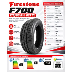 Pneu 175/65R14 Firestone F700 82T Aro 14 Gol Voyage Palio Uno Siena Corsa Classic Prisma