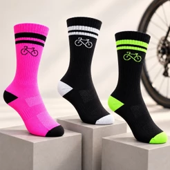Meia Poliamida Bikes Academia Corrida Ciclismo Cano Alto