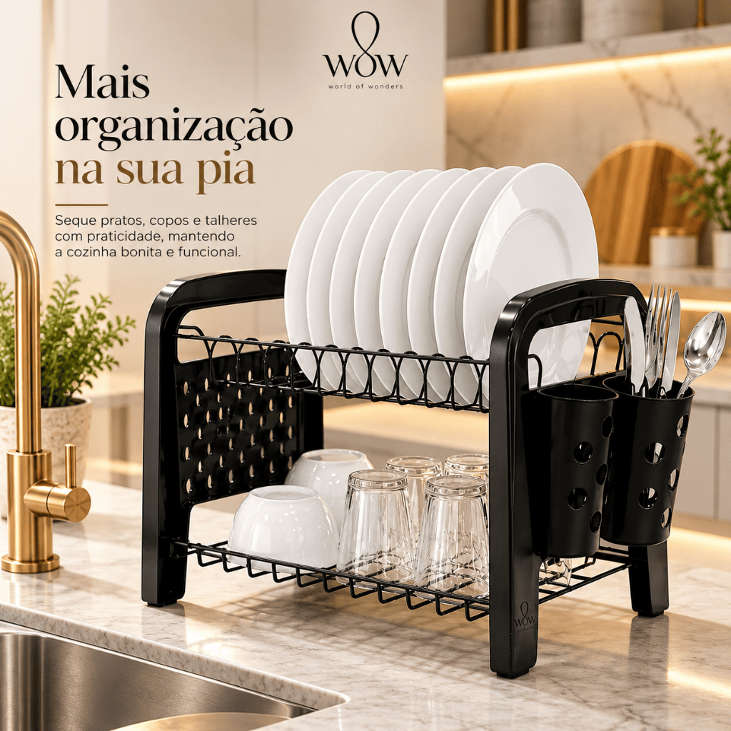 Kit Escorredor Louça Pia e Porta Detergente Transparente — imagem 3 de 3