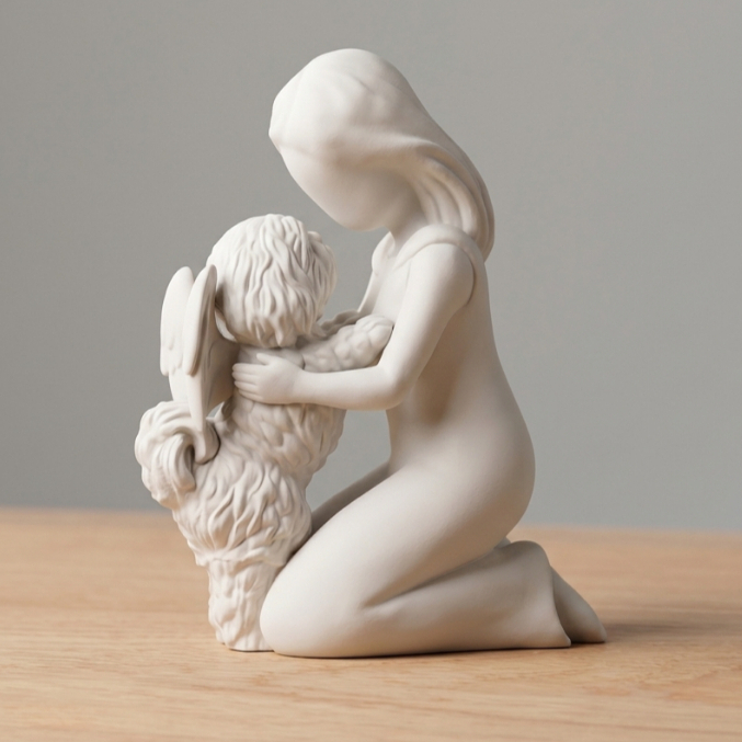 Escultura Homenagem Cachorro Shih-tzu com Asas | Decoração Afetiva