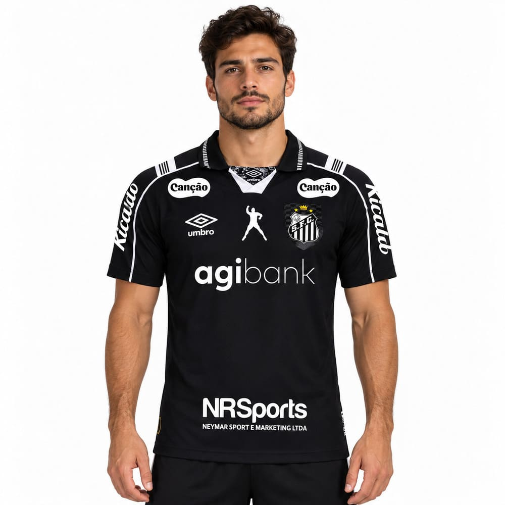 Imagem Camisa Santos III Umbro 26/27 Jogador C/Patrocínio Preto
