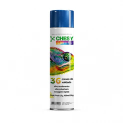 Kit Com 6 Latas de Tinta Spray Metálico Azul 400ml 210g Chesy