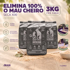 Pó Higiênico 1kg Lavanda Seca Xixi Eliminador de Odores Cães e Gato EasyPet Limpeza Fácil Ação Bactericida 1,2,3 ou 4 Un