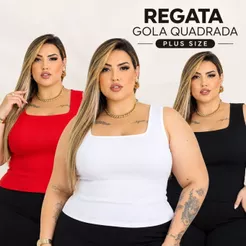 Regata Feminina Plus Size Confortavel dia a dia Verão Básica Elegante Versátil Veste do 44 ao 54