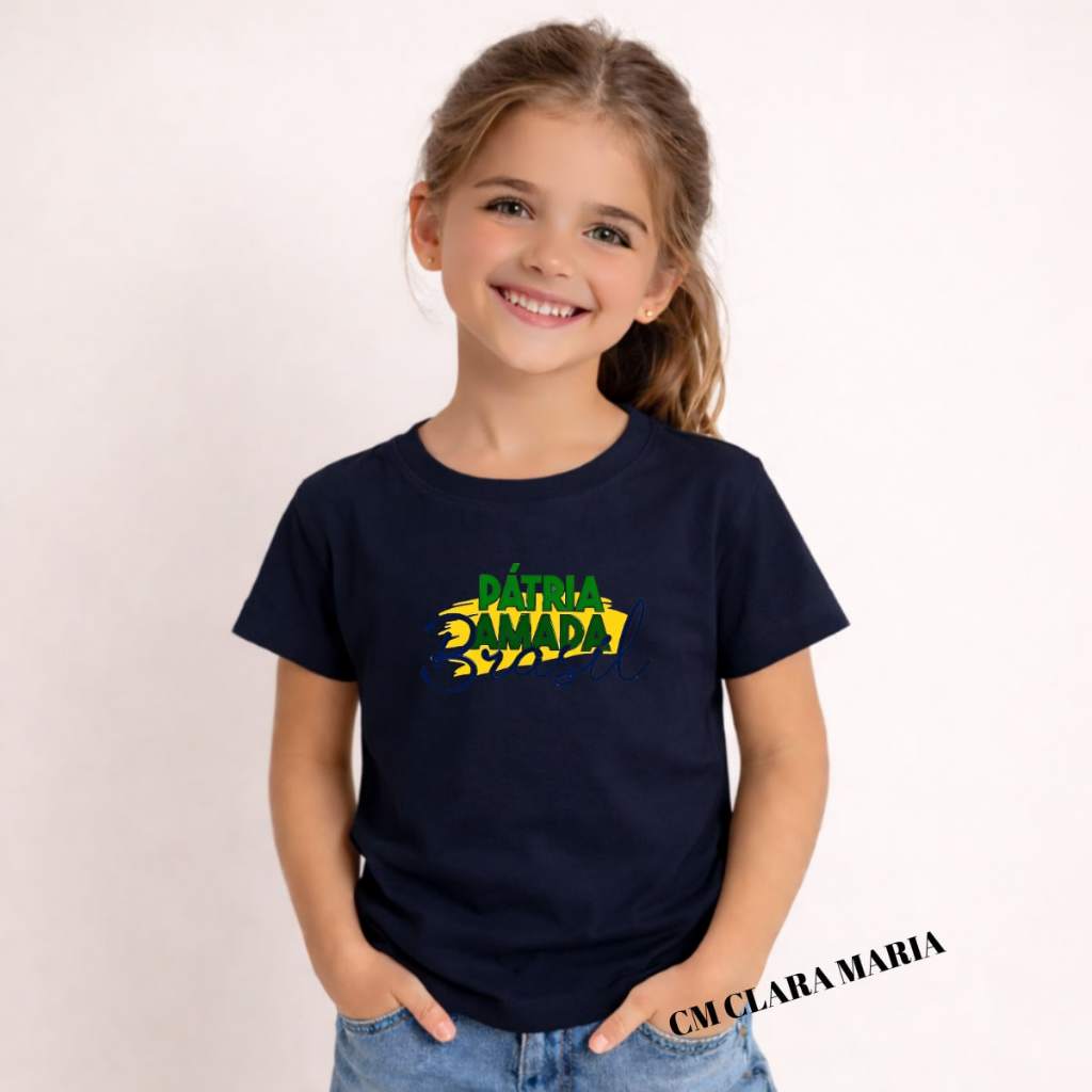 Camisa Infantil Seleção Copa Do Mundo AMADO BRASIL Qualidade Casa Futebol Competição Meninas