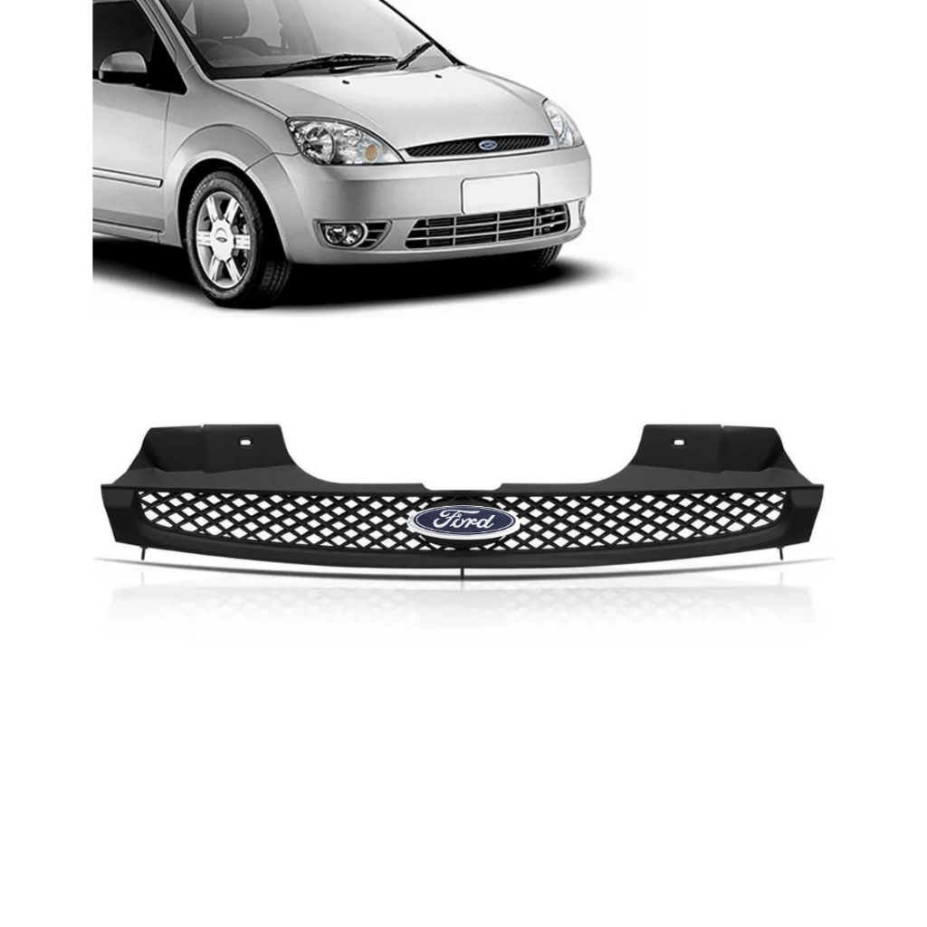 Grade Dianteira Radiador Fiesta 2002 a 2007 Preta