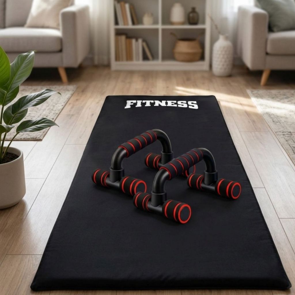 Colchonete Academia Fitness Barra Apoio Flexão Treino Funcional Musculação Saúde CrossFit Lançamento Envio Imediato
