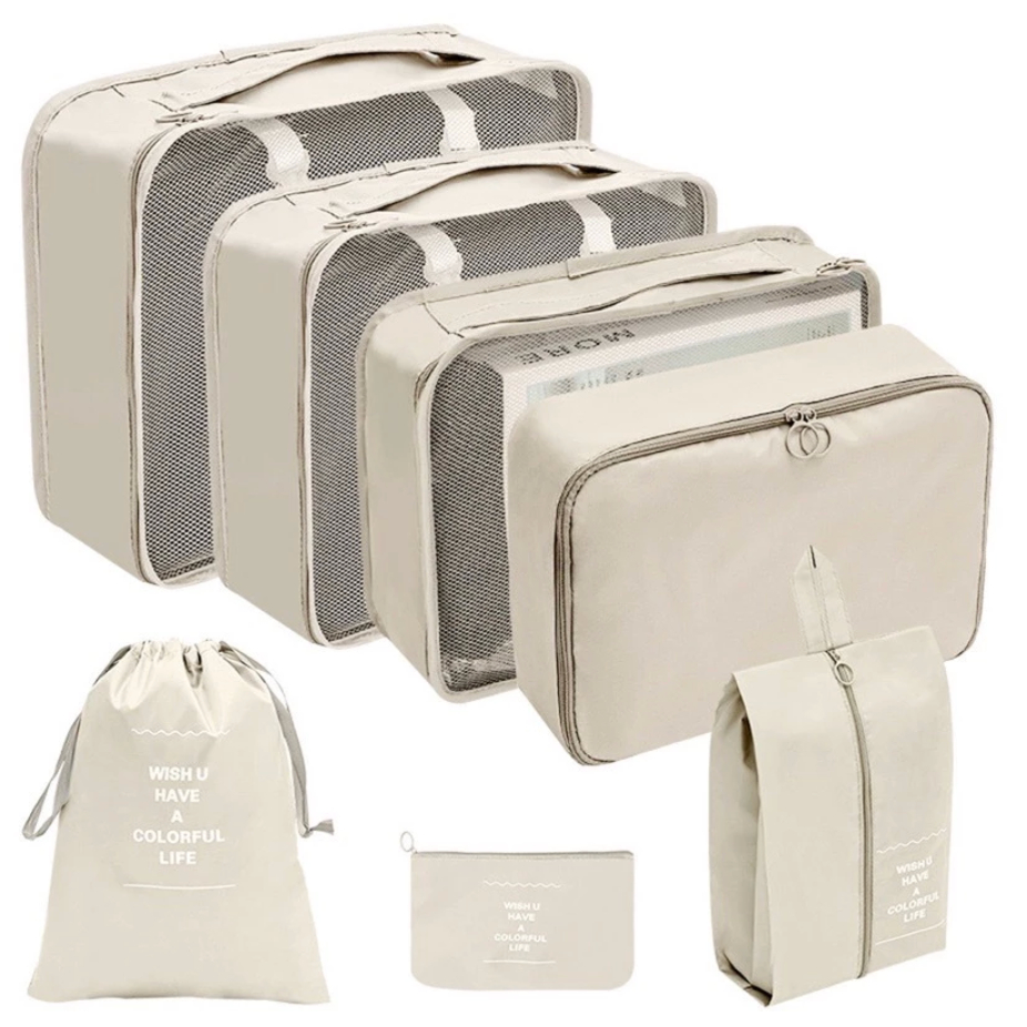 Kit 7 Pecas Bolsa Organizadoras Para Mala Roupas Bagagem Viagem
