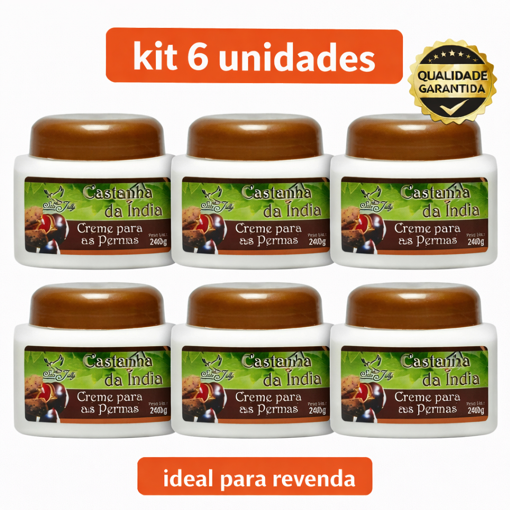Kit 6 Cremes Castanha da Índia 240g SanJully para Pernas -  Original San Jully - Atacado/ Revenda