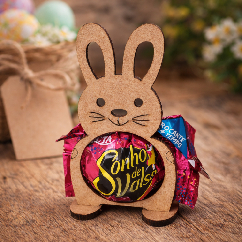 Kit com 20 Porta Bombom de Coelho para Páscoa em MDF em Oferta na Shopee