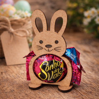 Kit com 20 Porta Bombom de Coelho para Páscoa em MDF em Oferta na Shopee