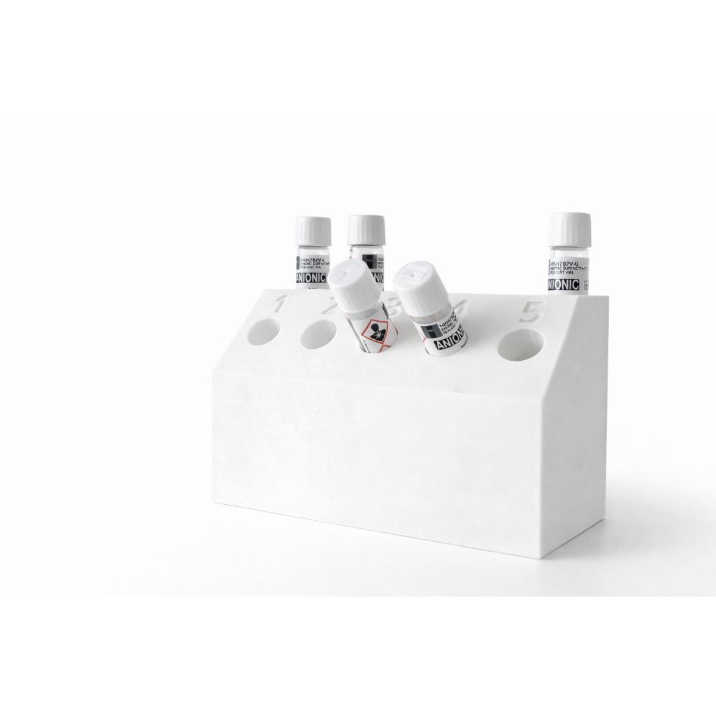 Suporte Personalizado para Cubetas 16 mm – 5 Posições Numeradas (Laboratório Química)