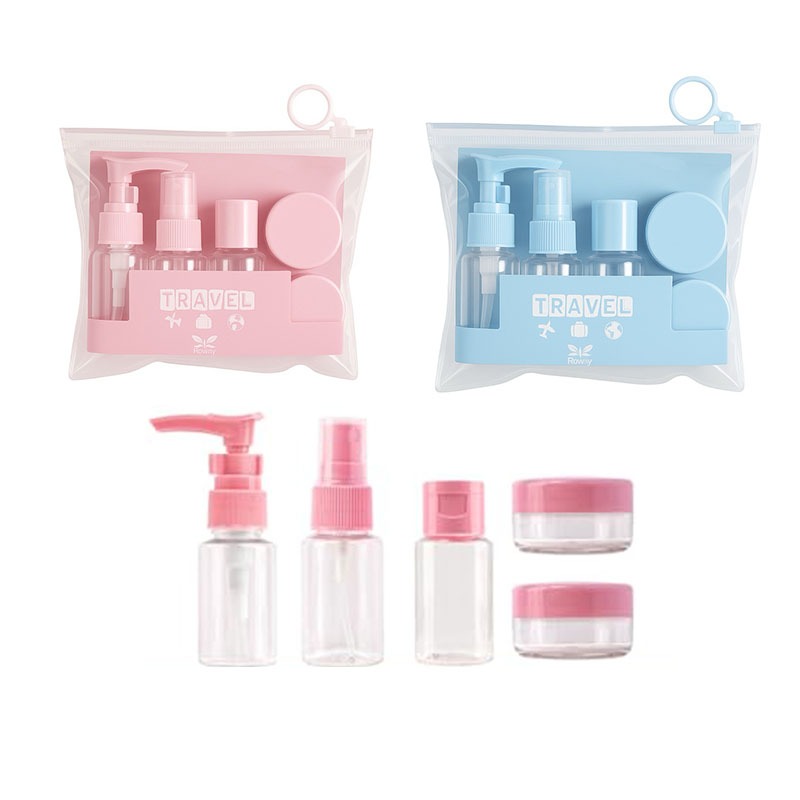 Mini Frascos para Viagem 5 Peças Necessáire Perfume Maquiagem Creme portátil da lavagem do corpo estojo compacto do aviã