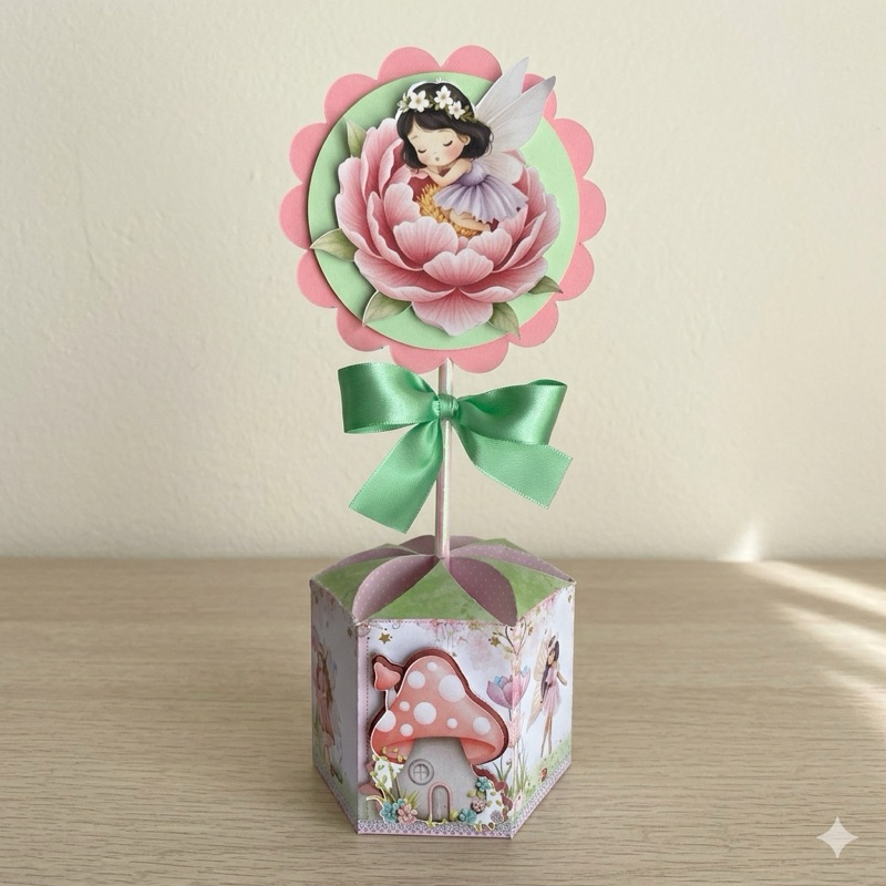 Centro de mesa personalizado jardim encantado fadas *desmontado*