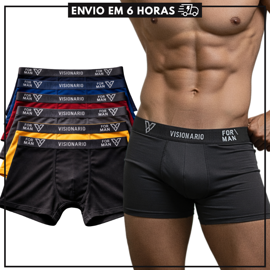 Kit Cuecas Boxer Masculina com Forro 100% Algodão em Oferta na Shopee