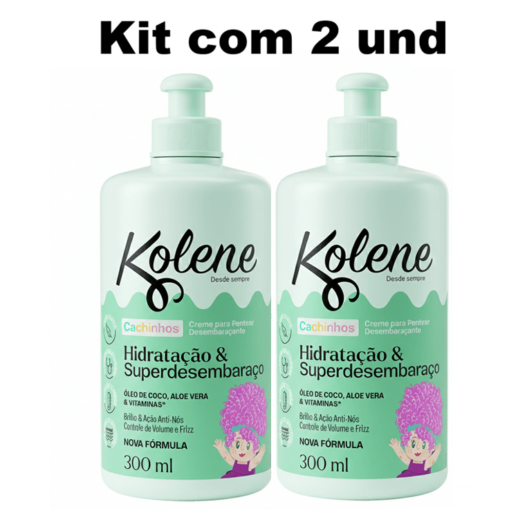 KIT COM 2 Creme para pentear kolene cachinhos 300ml em Oferta na Shopee