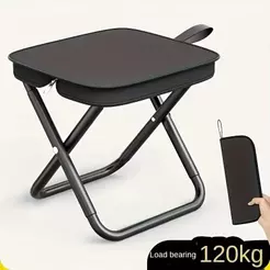 Banqueta Banquinho Dobrável Alumínio Camping Com Bolsa Ziper