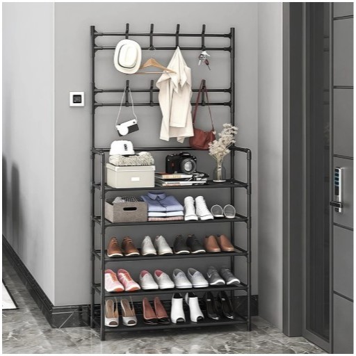 Arara 4/5 Andar Sapateira Organizadora Cabideiro Suporte Multiuso Sapato Tenis Roupa Quarto Armário