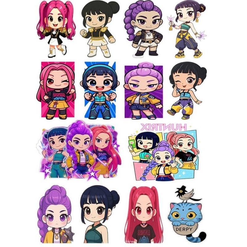 56 Tatuagens Temporárias Infantil Guerreiras do K-Pop