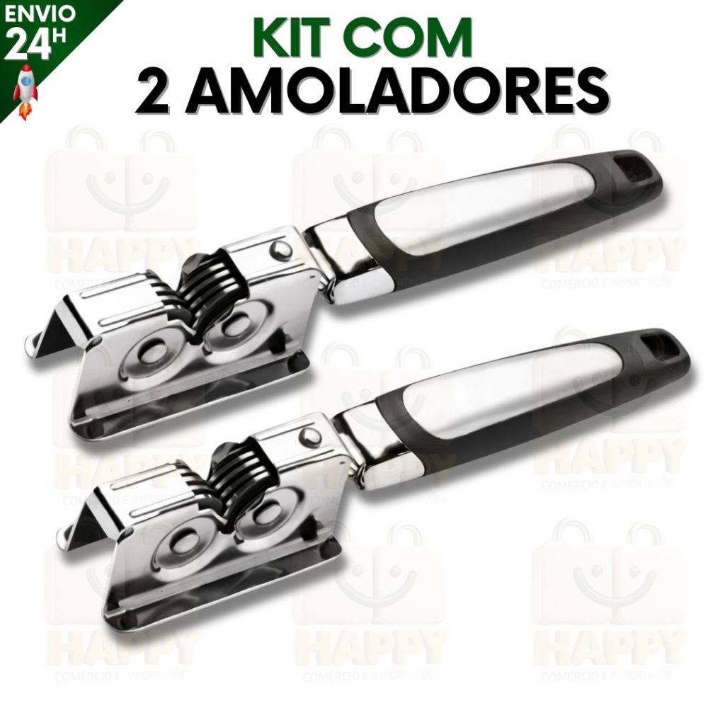 Kit 2 Afiador Amolador de Facas Canivete Aço Inox Tesoura Profissional em Oferta na Shopee