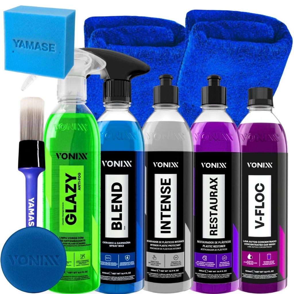 Kit Anti Fog Antiembaçante Cera Blend Spray Revitalizador de Plásticos Intense V-Floc Restaurax 500ml Vonixx em Oferta na Shopee