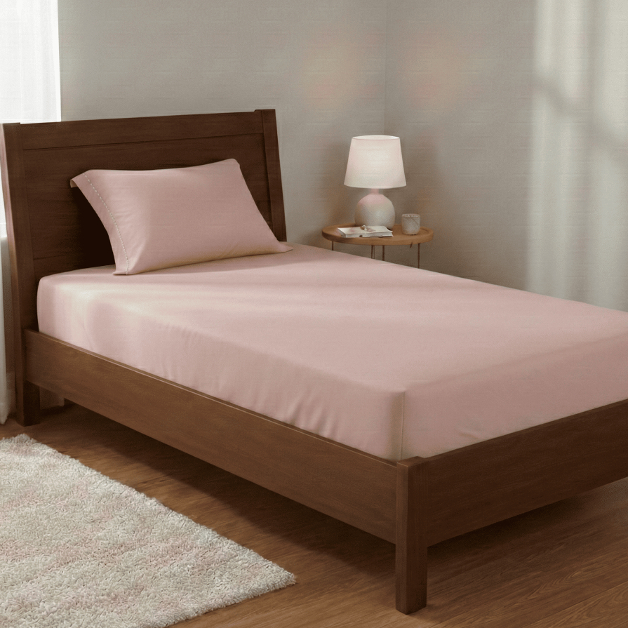 Jogo de Lençol Cama Solteiro 02 peças com Fronha Ponto Palito Tecido 400 Fios Micropercal - DMX