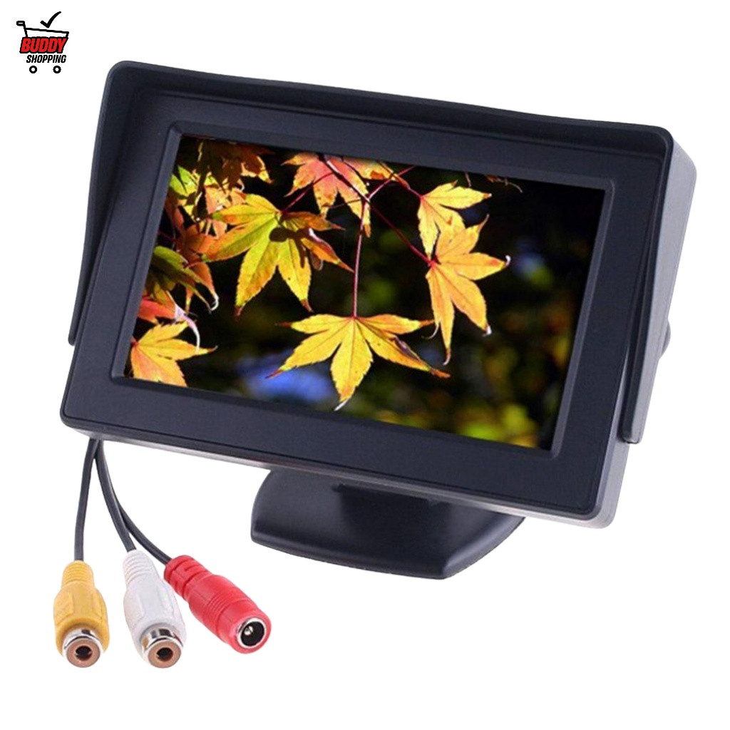 Monitor Veicular LCD 4.3" p/ Câmera de Ré e DVD 2 Entradas Vídeo AV Universal 12V AMA-040 em Oferta na Shopee